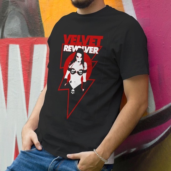 Rock Band T-shirt | Velvet Revolver Band T-Shirt | Classic Red and White Tee - Picture 6 of 10